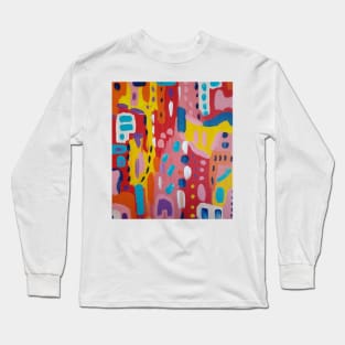 Bold Primary Colors Abstract Painting Long Sleeve T-Shirt